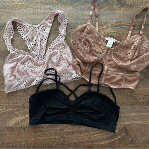 5/$40 Bundle of 3 bralettes size L